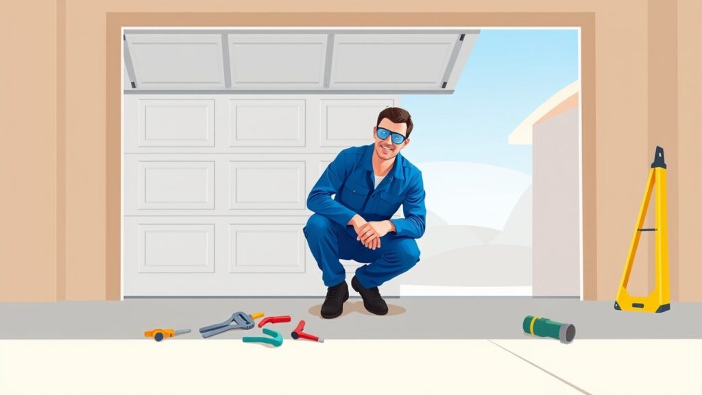 What safety precautions are taken during emergency garage door repairs in Rolling Hills, FL?